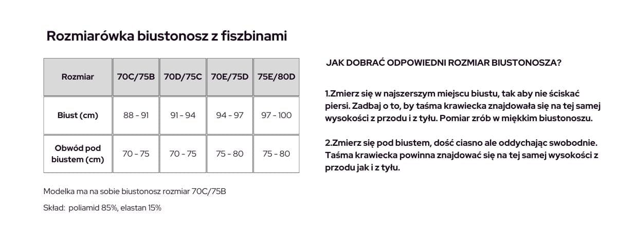 Tabela rozmiarowa DESKTOP biustonosz Lavinia
